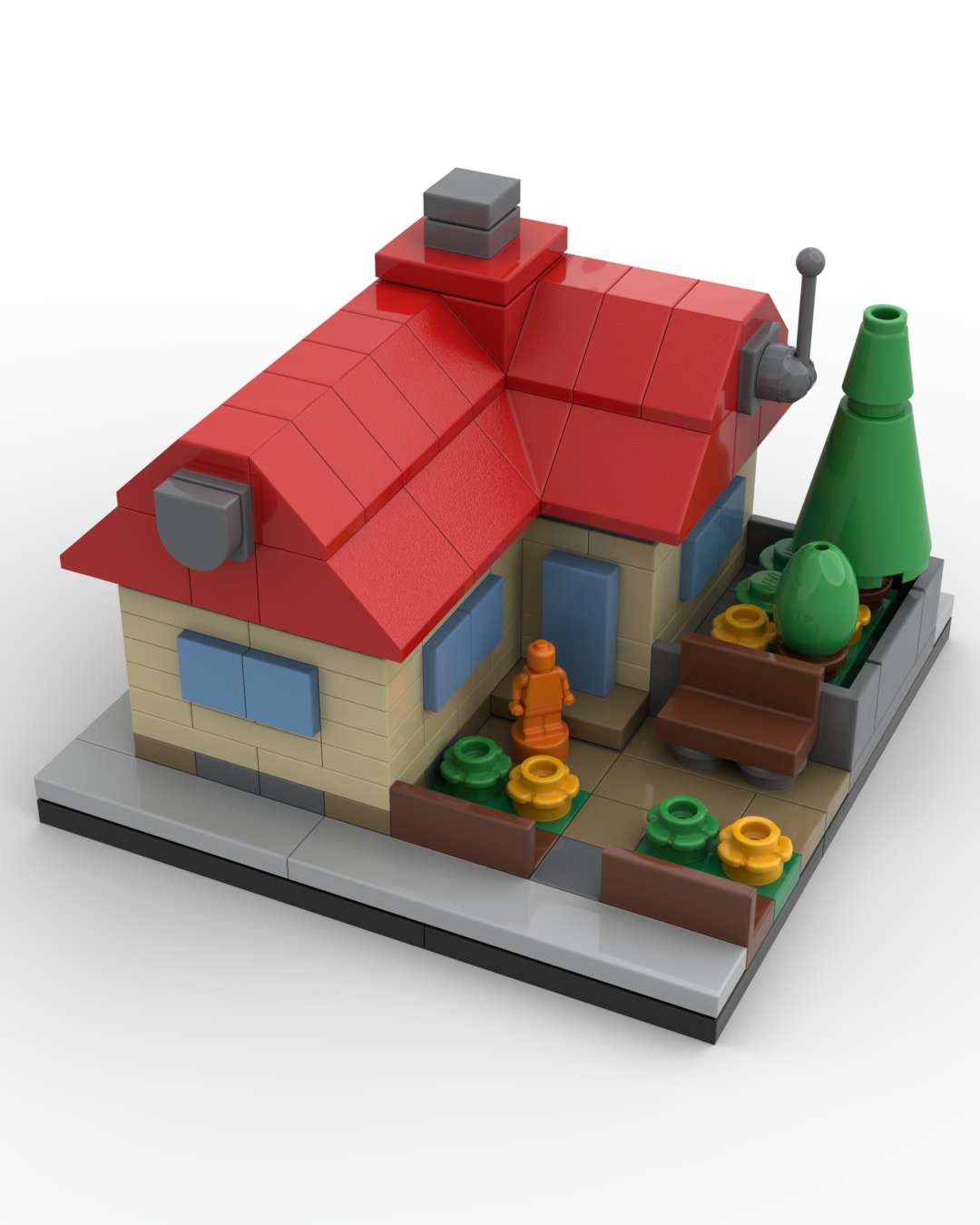 A trophy-scale rendering of the same house, in higher detail than micro.